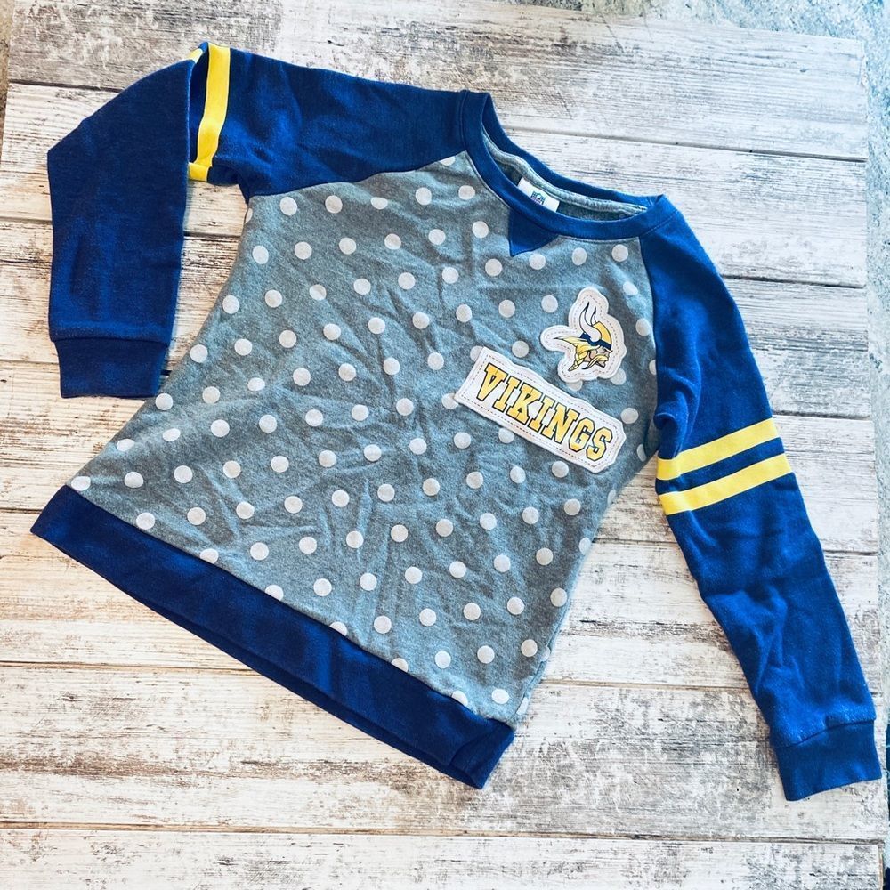 VIKINGS SWEATSHIRT | Youth Girls | NFL Team Apparel | Size Large